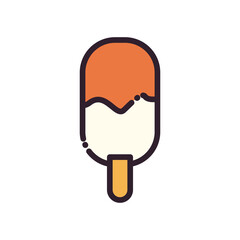 Isolated ice cream with stick fill and line style icon vector design