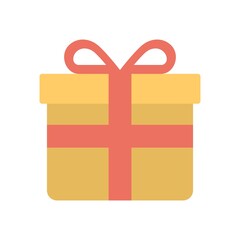 Gift box icon in flat design style. Present sign.
