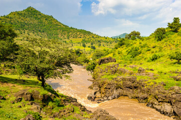 Fototapeta na wymiar It's Nile waterfall in Africa