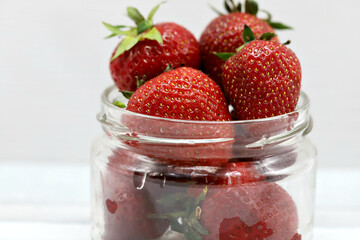 strawberries in glass