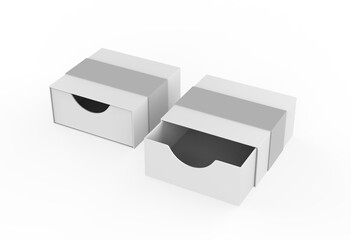 blank hard cardboard box mock up template, 3d illustration.