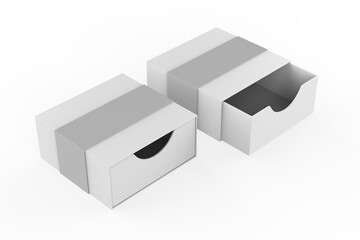 blank hard cardboard box mock up template, 3d illustration.