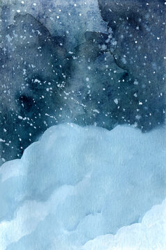 abstract winter night cloudy sky with stars