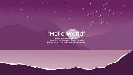 Premium vector banners with polygonal landscape illustration background.