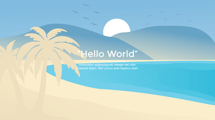 Obraz premium Premium vector banners with polygonal landscape illustration background.