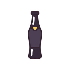 Beer bottle line and fill style icon vector design