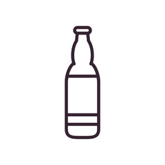 Beer bottle line style icon vector design