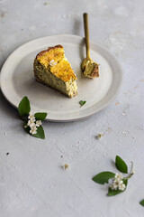 Vegetarian cottage cheese pie with poppy seeds 