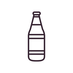 Beer bottle line style icon vector design