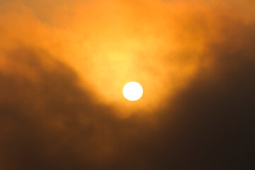 yellow sky with the sun