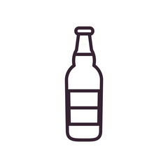 Beer bottle line style icon vector design