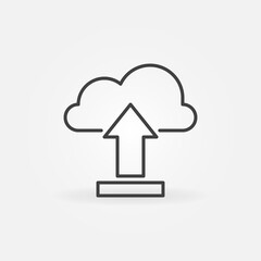 Cloud Upload outline icon. Vector Cloud with Arrow concept sign in outline style