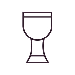 Beer glass line style icon vector design