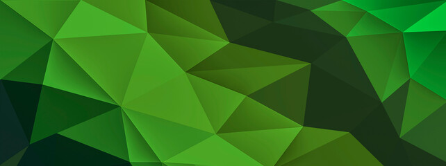 Luxury green low poly banner illustration