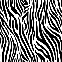 Fototapeta na wymiar Black and white zebra animal print pattern. Zebra background.Vector illustration.