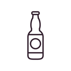 Beer bottle line style icon vector design