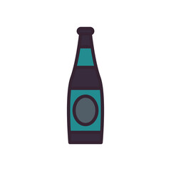 Beer bottle line and fill style icon vector design