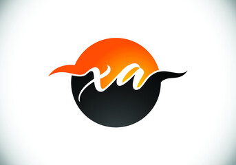 Initial Monogram Letter X A Logo Design Vector Template. X A Letter Logo Design