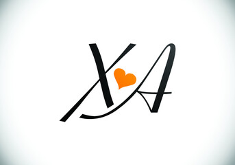 Initial Monogram Letter X A Logo Design Vector Template. X A Letter Logo Design