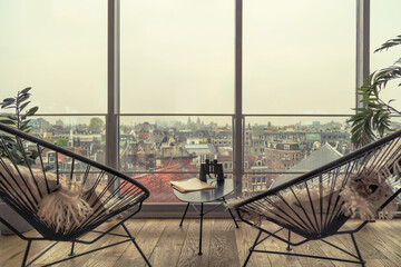 Cafe with view of Amsterdamю