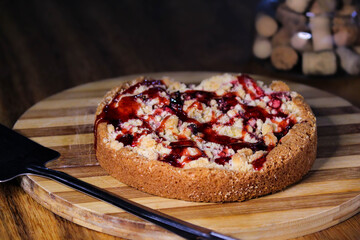 cake on a wooden table