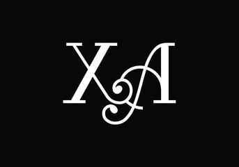 Initial Monogram Letter X A Logo Design Vector Template. X A Letter Logo Design