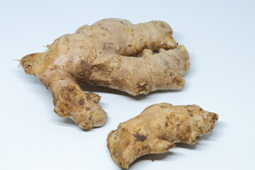 fresh ginger isolated on white background