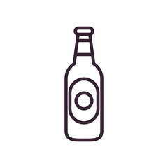 Beer bottle line style icon vector design
