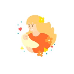 A cute mother with a baby in her arms. Motherhood. Mother's hug. A woman rock a newborn.