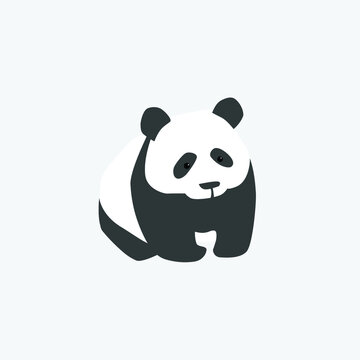 Clumsy good panda. Stylized image of a bear