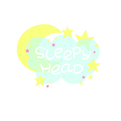 Sleepy head lettering