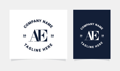 monogram initial AE logo design