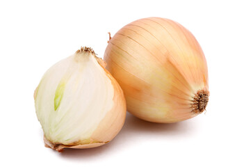 Onions isolated on white background in studio.