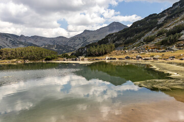 Muratovo lake and Banderishlki Chukar peak at Pirin Mountain, Bulgaria