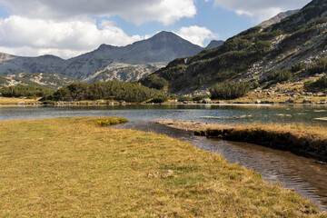 Muratovo lake and Banderishlki Chukar peak at Pirin Mountain, Bulgaria