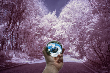 Italy, Campania , Naples crystall ball infrared