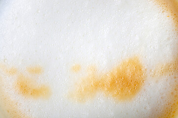 Coffee foam cappuccino latte macro texture background