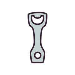 Beer bottle opener line and fill style icon vector design