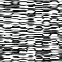 Abstract ripple water texture, seamless glitch pattern, black and white graphic, screen print rough texture of waves lines, grunge texture, optical illusion, seamless fabric print, vector background.