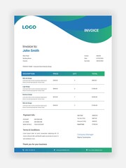 Obraz premium Creative style business invoice design for accountants vector template