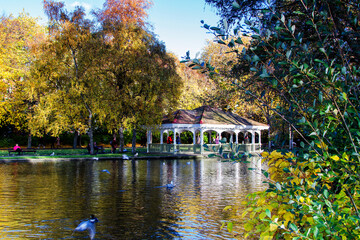 Fototapeta premium Gazebo in a park, St Stephen's Green, Dublin, Republic of Ireland