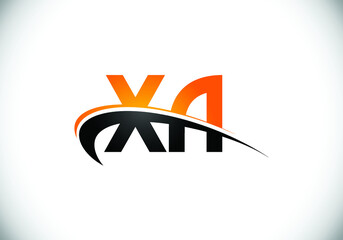 Initial Monogram Letter X A Logo Design Vector Template. X A Letter Logo Design