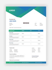 Corporate Invoice Design For Your Business Vector Template Design