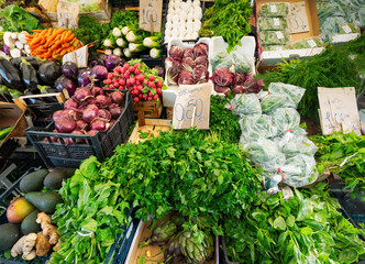Vegetables in the Italian street market