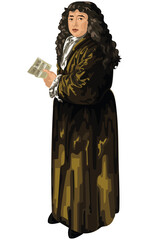 Seventeenth Century Diarist Samuel Pepys Vector © Annalisa