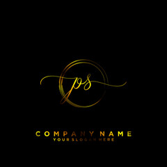 PS Initial handwriting logo vector	
