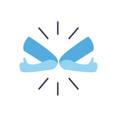 Isolated elbow salute flat style icon vector design