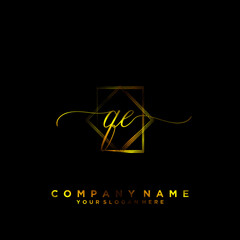 QE Initial handwriting logo vector	
