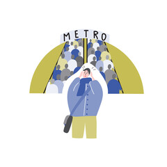 Panic attack. Vector on a white background. Illustration for websites, brochures, magazines.