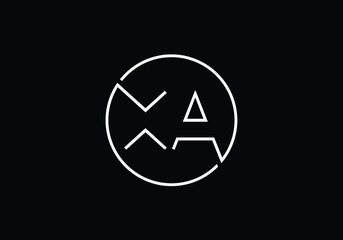 Initial Monogram Letter X A Logo Design Vector Template. X A Letter Logo Design